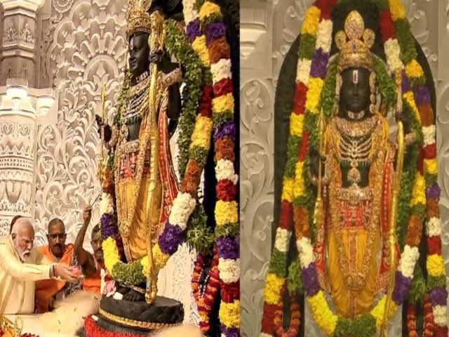 अयोध्या में हुई रामलला की प्राण-प्रतिष्ठा:पीएम मोदी ने चांदी का छत्र चढ़ाया