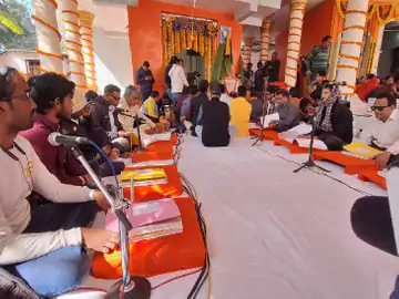 राम की भक्ति में डूबा BJP ऑफिस:108 दिव्यांग कर रहे अखंड रामायण