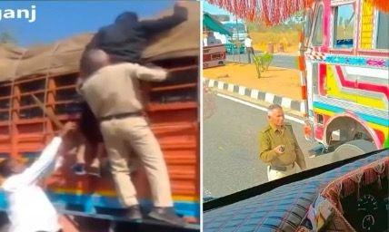 हनुमना बॉर्डर पर अवैध वसूली से परेशान ट्रक ड्राइवर ने की आत्महत्या की कोशिश, वीडियो हुआ वायरल