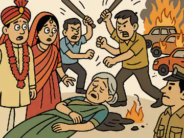 भोपाल में रिसेप्शन में 2 जगह चले लाठी-डंडे