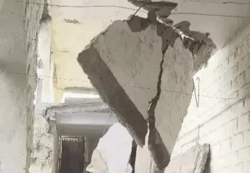 हमीदिया कॉलेज बिल्डिंग का हिस्सा गिरा