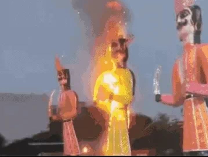 भोपाल में आयोजन से पहले जला दिया रावण