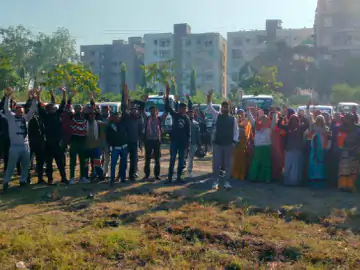 भोपाल में सफाईकर्मियों का प्रदर्शन