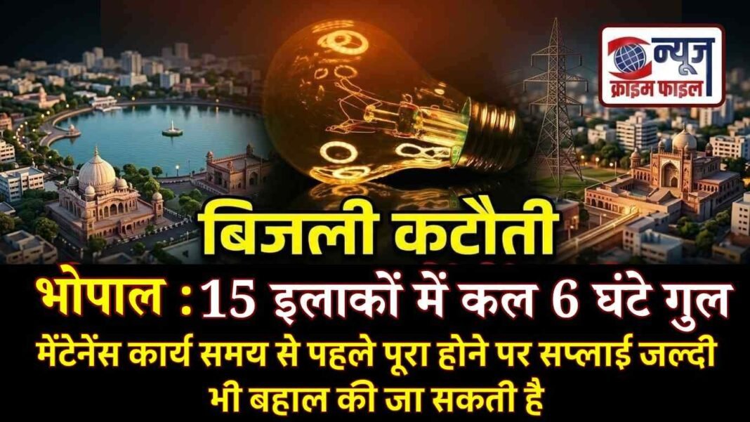 भोपाल के 15 इलाकों में कल घंटों गुल रहेगी बिजली