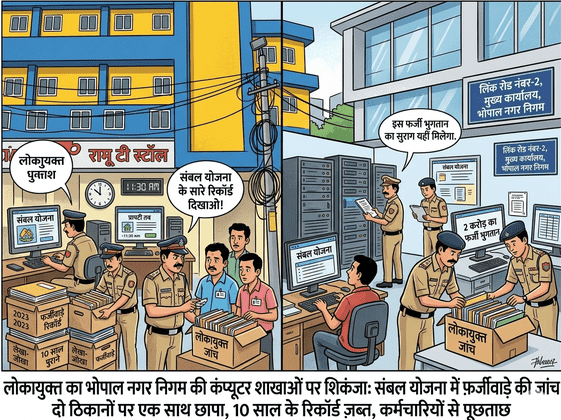 भोपाल नगर निगम की कंप्यूटर शाखा पर लोकायुक्त का छापा, संबल योजना में बड़े फर्जीवाड़े की आशंका