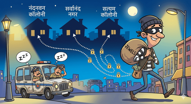 शहर में चोरों का तांडव: जूनी इंदौर और भंवरकुआं में तीन बड़ी चोरियां, सीसीटीवी खंगाल रही पुलिस