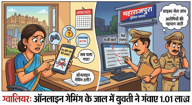 ऑनलाइन गेमिंग के नाम पर युवती से 1.01 लाख की ठगी, पुलिस जांच में जुटी