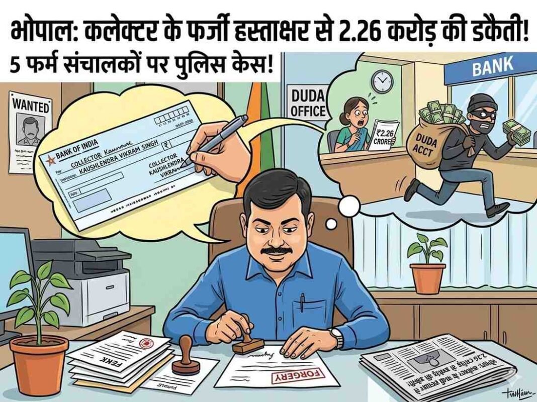 भोपाल: कलेक्टर के फर्जी हस्ताक्षर कर सरकारी खाते से 2.26 करोड़ की ठगी