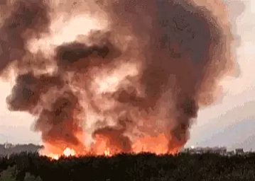 इंदौर एयरपोर्ट के पास सूखी झाड़ियों में भीषण आग, मची अफरातफरी