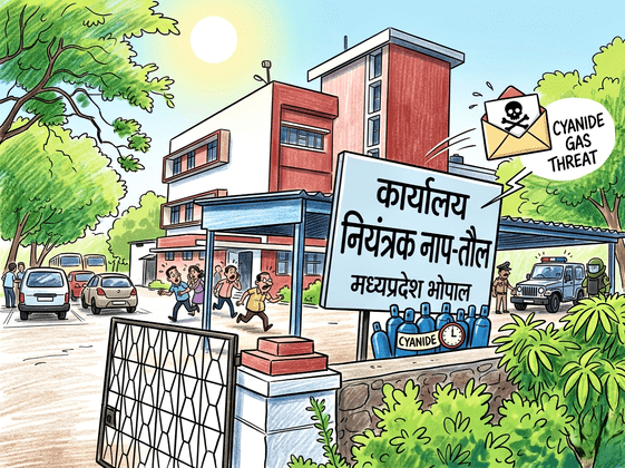 भोपाल में फिर ‘बम’ की अफवाह: अब नापतौल विभाग को साइनाइड गैस से उड़ाने की धमकी
