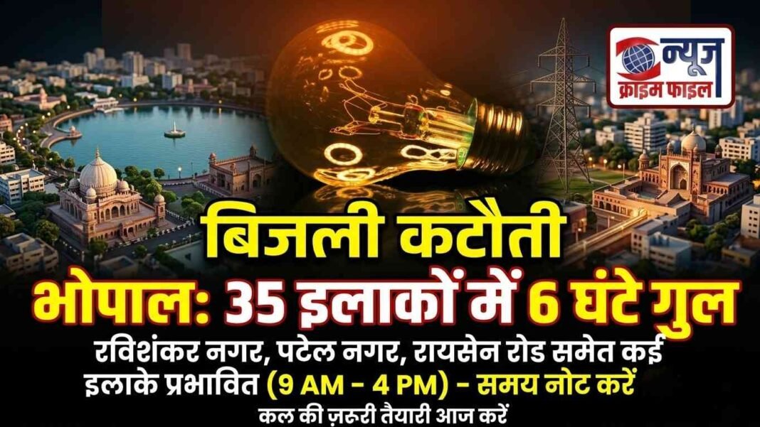 भोपाल के 35 इलाकों में कल 6 घंटे गुल रहेगी बिजली