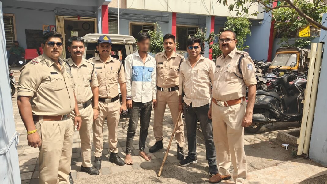 मंगलवारा पुलिस के हत्थे चढ़ा 3000 का इनामी बदमाश, एयर पिस्टल और चाकू बरामद