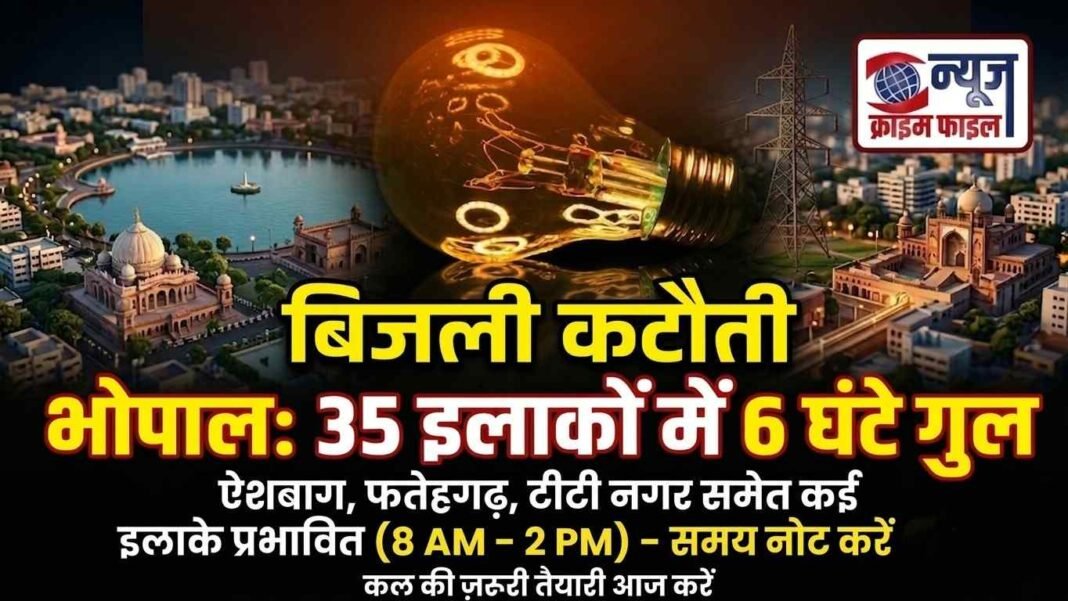 भोपाल के 35 इलाकों में कल गुल रहेगी बिजली