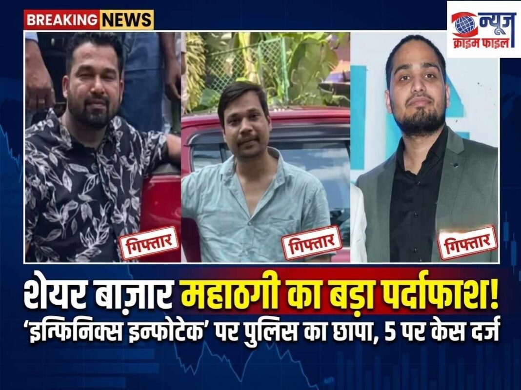 शेयर बाजार में मुनाफे का लालच देकर ठगी करने वाले गिरोह का भंडाफोड़, 5 पर केस
