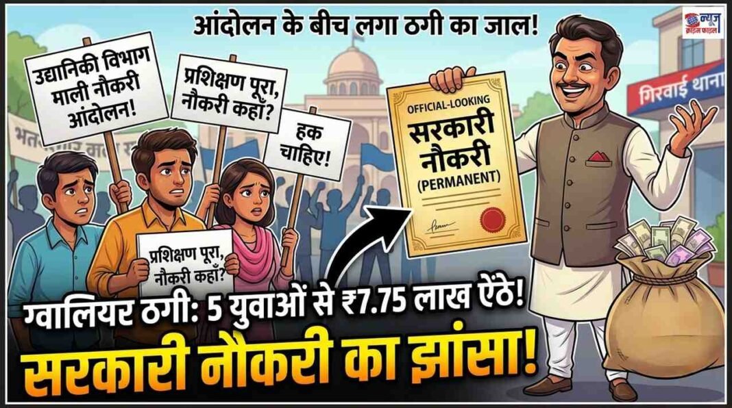 सरकारी नौकरी के नाम पर 5 युवाओं से ₹7.75 लाख की ठगी, आरोपी फरार